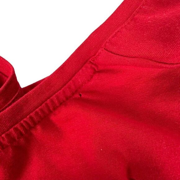 Lands' End Fitted V- Neck T-Shirt Red Size Large - Picture 7 of 7